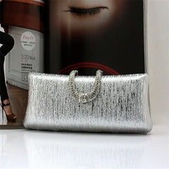 Crystal Diamond Buckle Rose Evening Bag Clutch Wedding Bridal Marry Bag