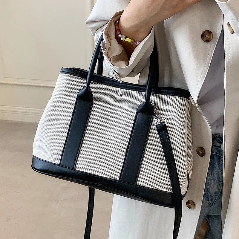Women's Messenger Handbag Contrast PU Leather Travel Shoulder Bag