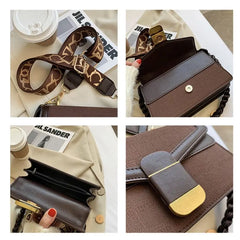 Retro PU Shoulder Bag with Zipper Compartment