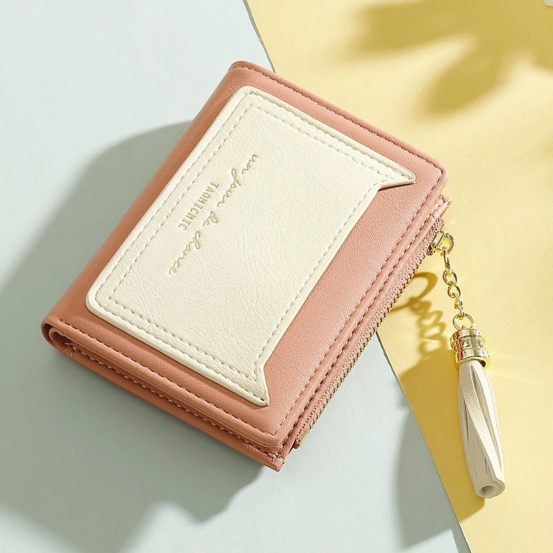 Ladies Zipper Wallet Girl Short Two-Fold Multi-Card Wallet Mini Clutch