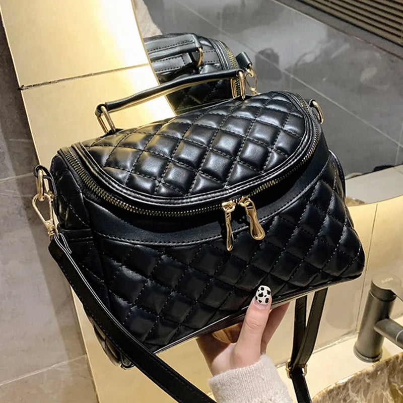 High Leather Handbag Round Crossbody Bags for Women Shoulder Bags Tote Bag