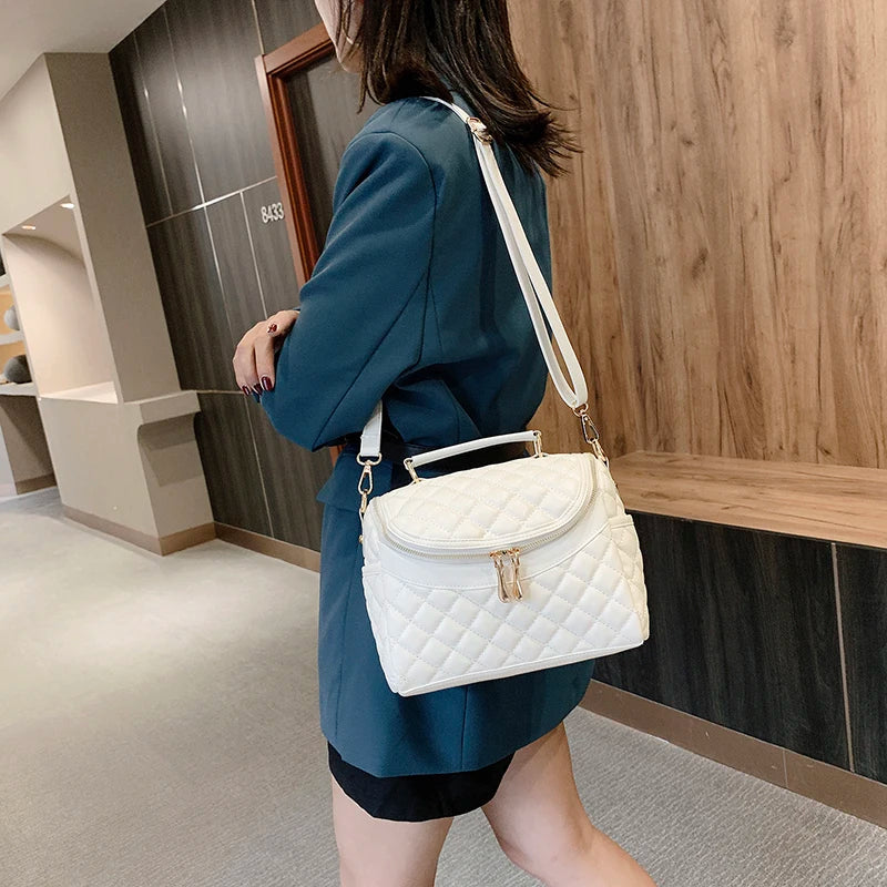 High Leather Handbag Round Crossbody Bags for Women Shoulder Bags Tote Bag