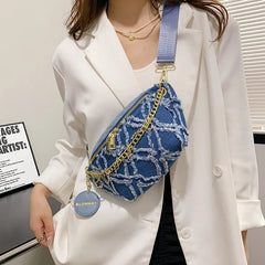 Lady Denim Waist Bag Clutch Female Belt Bags Fanny pack High Ladies Crossbody Ch