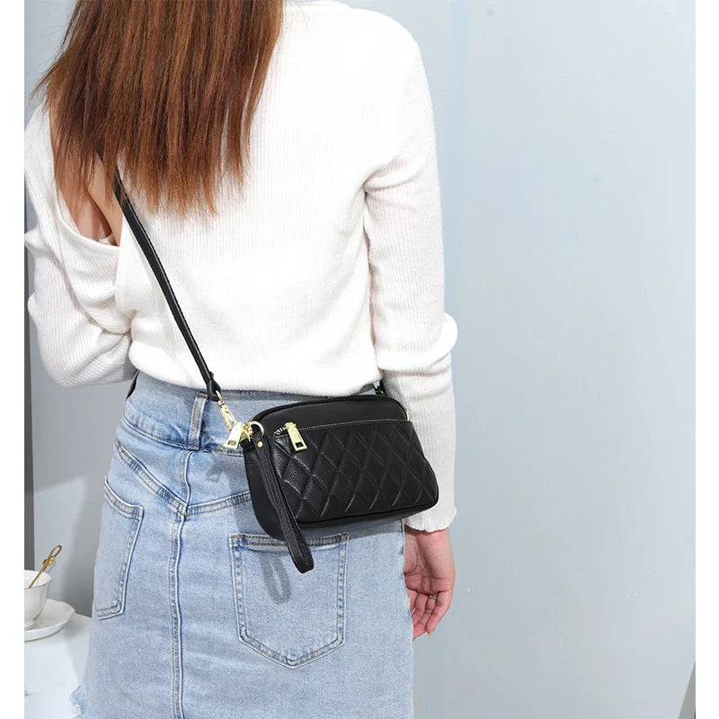 Lady Flap Bag Leather Crossbody Clutch Handbag