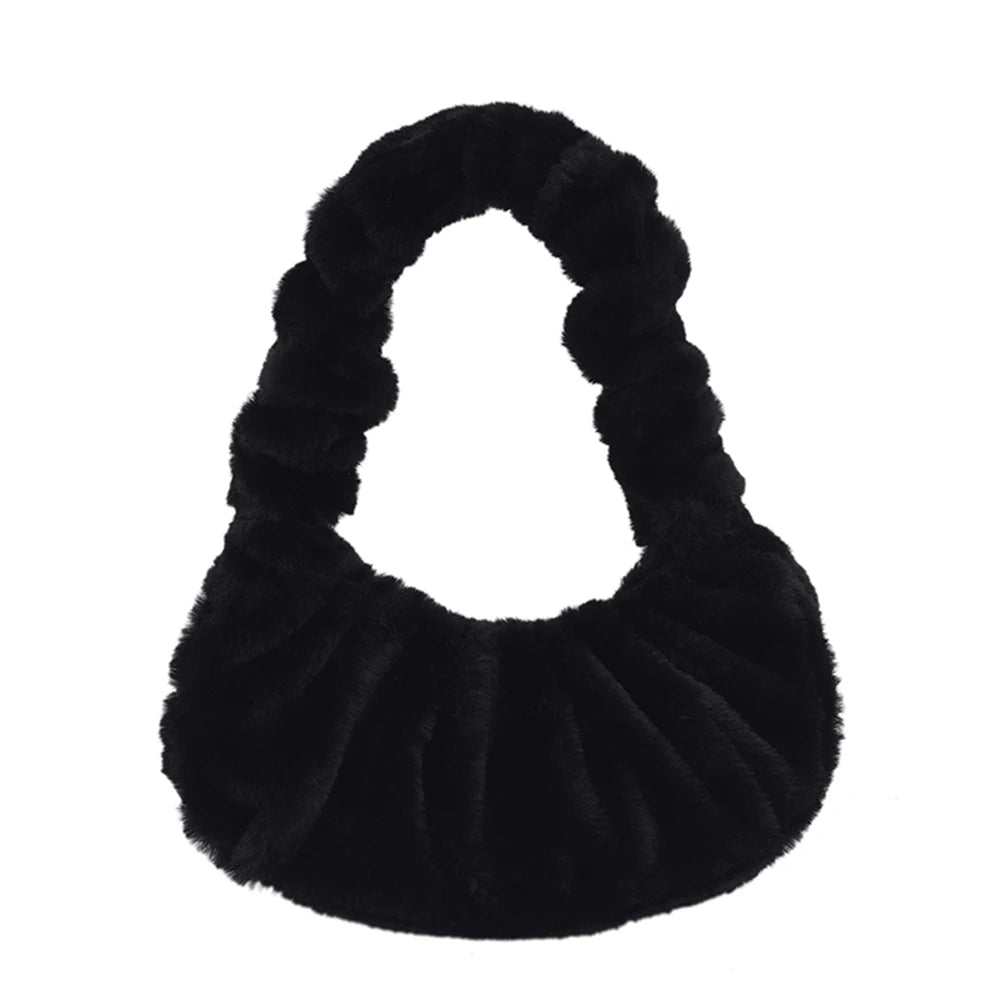 Women's Winter Plush Shoulder Bag Soft Cloud Handbag