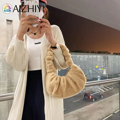 Women's Winter Plush Shoulder Bag Soft Cloud Handbag
