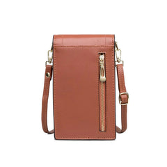 Lady Leather Small Crossbody Shoulder Bag with Cell Phone Pocket