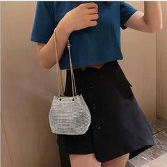 Rhinestone Chain Shoulder Bag Large Capacity