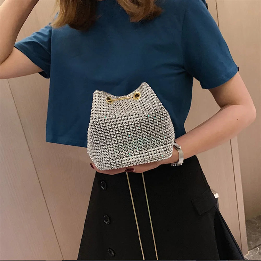 Rhinestone Chain Shoulder Bag Large Capacity
