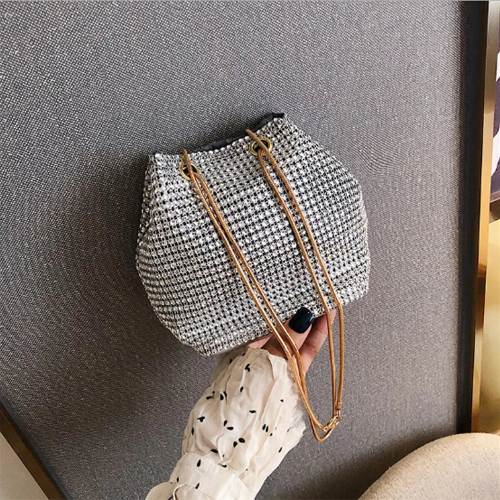 Rhinestone Chain Shoulder Bag Large Capacity
