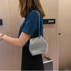 Rhinestone Chain Shoulder Bag Large Capacity