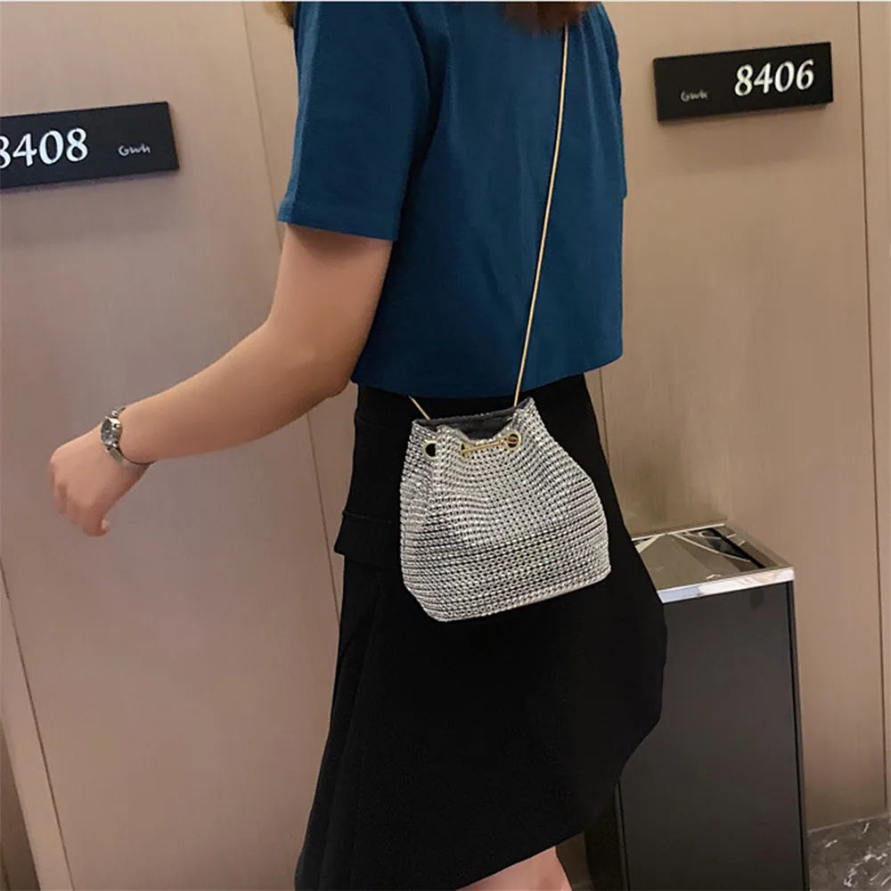 Rhinestone Chain Shoulder Bag Large Capacity