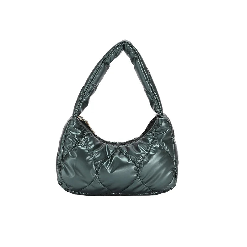 Lady Pillow Underarm Bag Shoulder Purse Bags Winter Zipper Handbag Clutch
