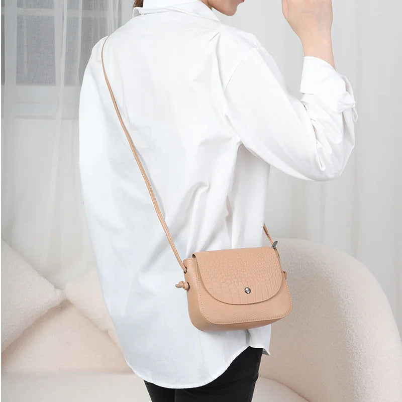 Women Crossbody Shoulder Bag Cow Leather Chain Handbag