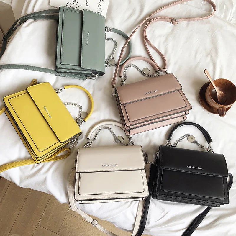 Small Square Chain PU Leather Handbag for Women