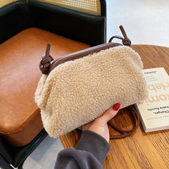 Lamb Hair Cloud Bag Plush Winter Shoulder Handbag