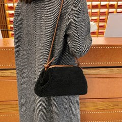 Lamb Hair Cloud Bag Plush Winter Shoulder Handbag