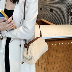 Lamb Hair Cloud Bag Plush Winter Shoulder Handbag