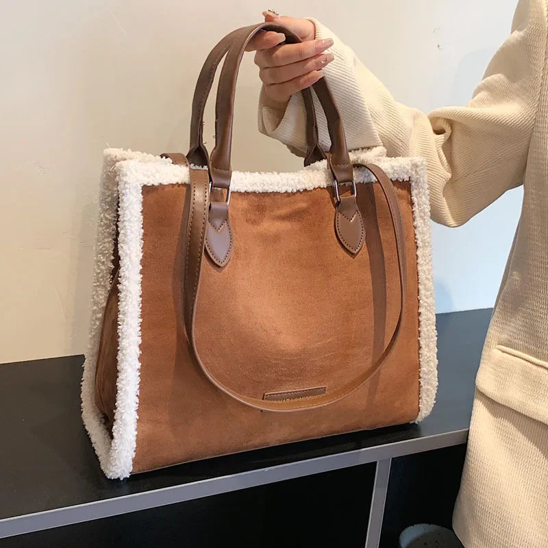 Lamb Wool Crossbody Bag Women's Casual Handbag