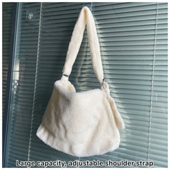 Soft Plush Women Messenger Bag Large Capacity Winter Shoulder Bags