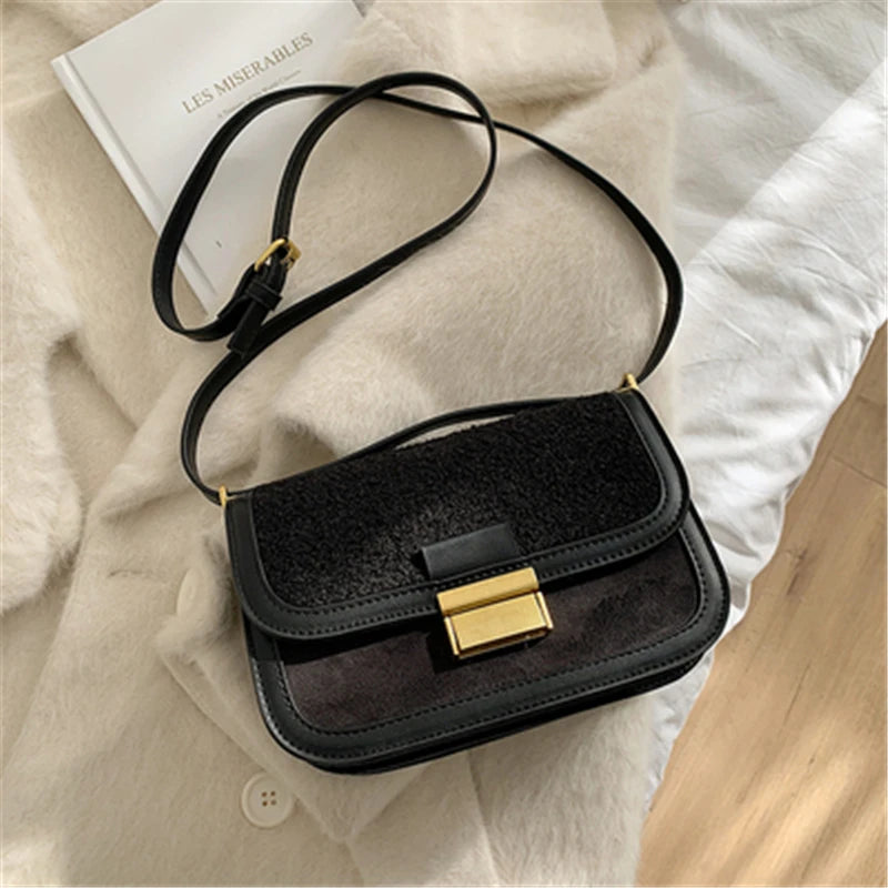 Lambs Wool Small Square Bag Plush Shoulder Bag Handbags High