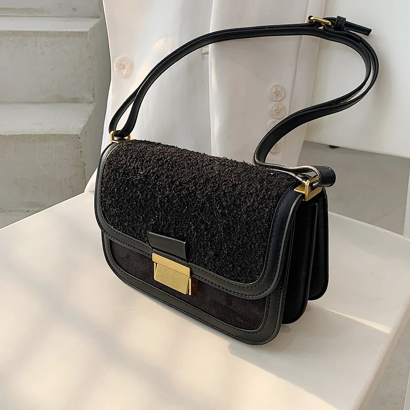Lambs Wool Small Square Bag Plush Shoulder Bag Handbags High