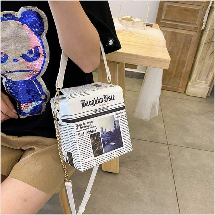 Landscape Pattern Chain Purses for Women Crossbody Bags Totes