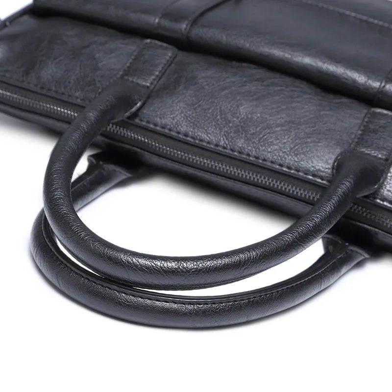 15.6 inch Laptop Bag Sleeve Case Men Handbag PU Leather Briefcase