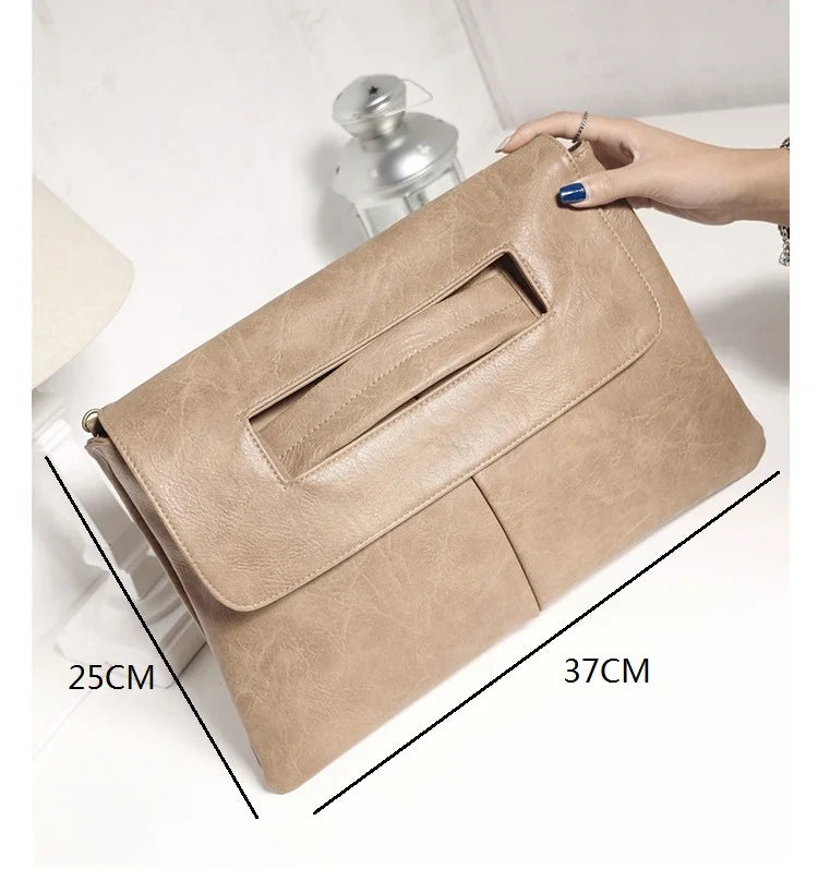 Women's PU Leather Laptop Bag Crossbody Shoulder Messenger Clutches