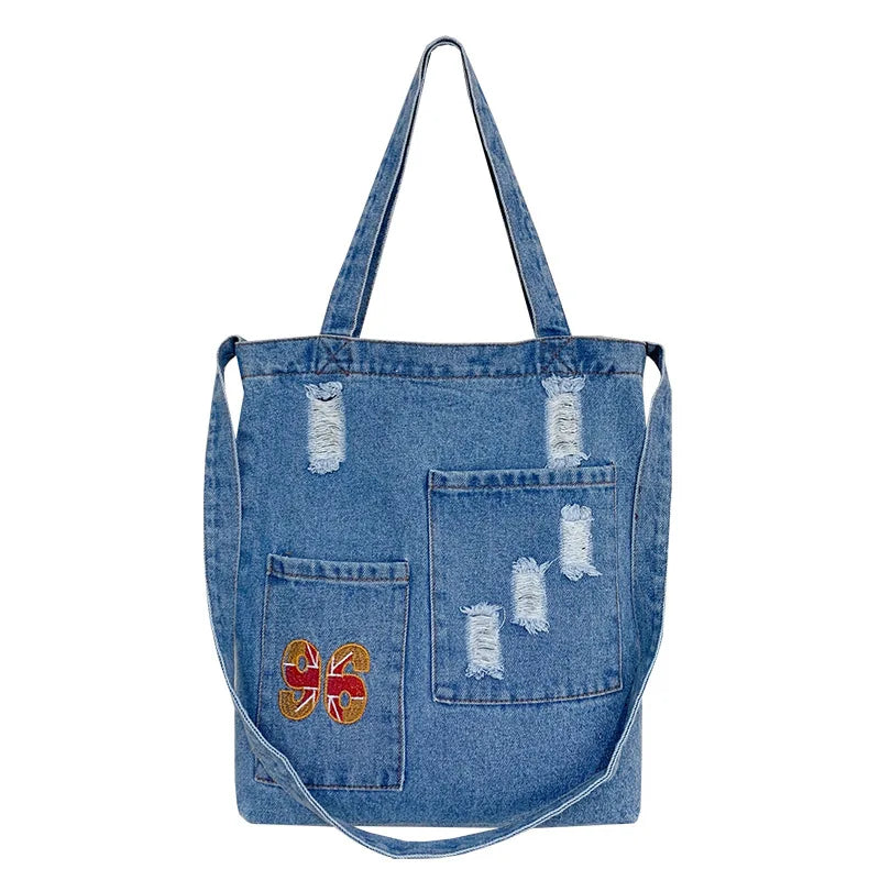 Girls' Laptop Shoulder Bag Solid Number Print Travel Tote Handbag