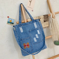 Girls' Laptop Shoulder Bag Solid Number Print Travel Tote Handbag