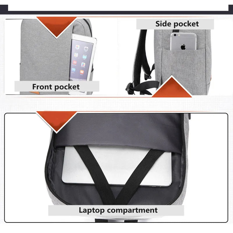 USB Charging Backpack for Laptop Travel, Men Women School Bookbag