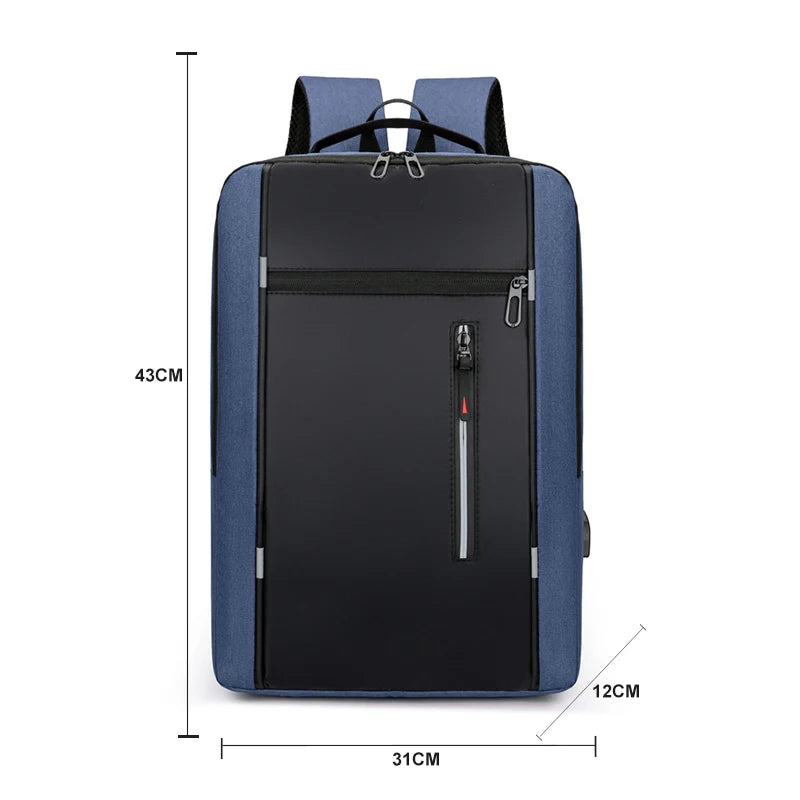 Men's Business Laptop Backpack with USB Charging