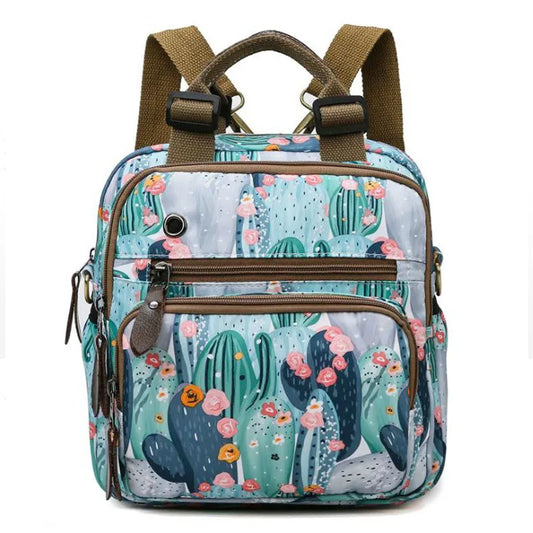 Large Baby Diaper Bag Backpack Waterproof Flowers Printing Handbag