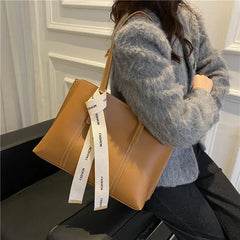 New Brown Leather Shoulder Bag Large Tote Shopper