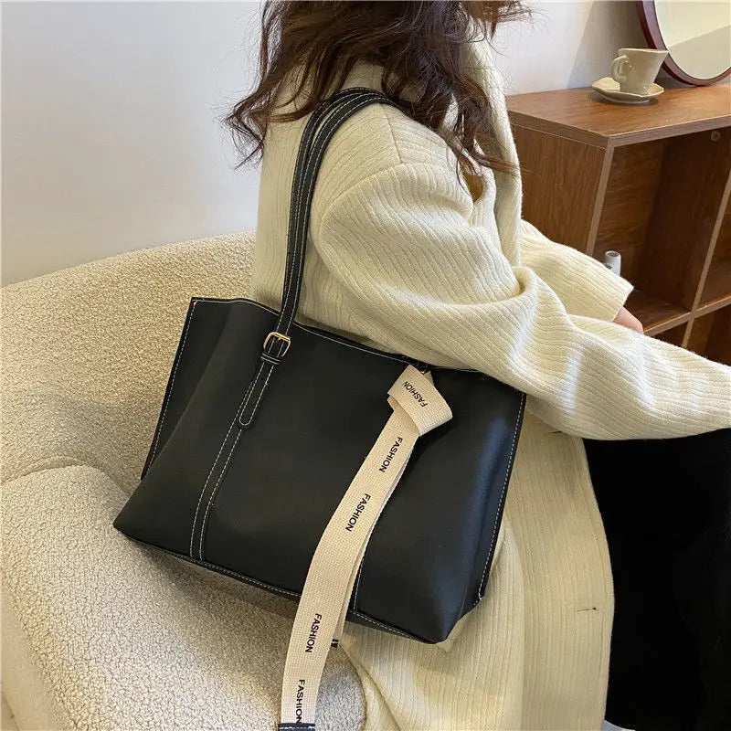 New Brown Leather Shoulder Bag Large Tote Shopper