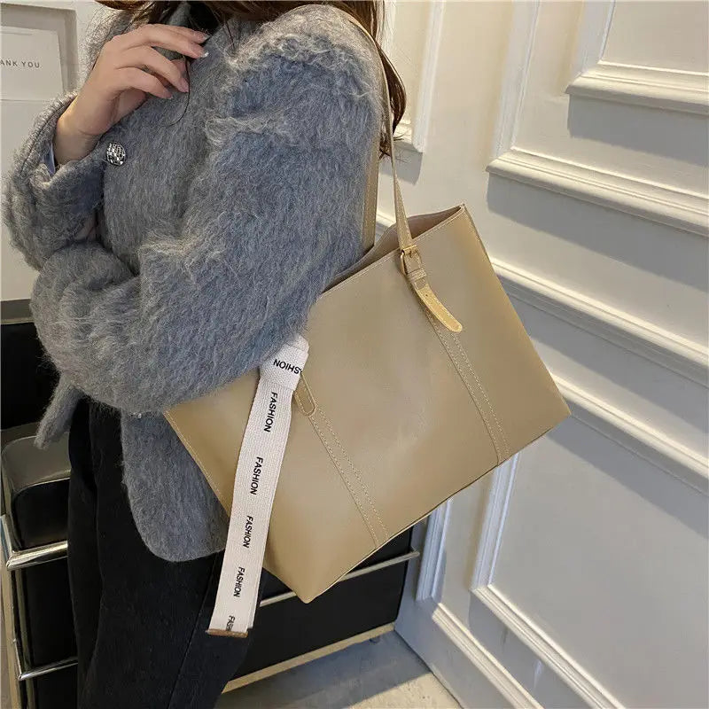 New Brown Leather Shoulder Bag Large Tote Shopper