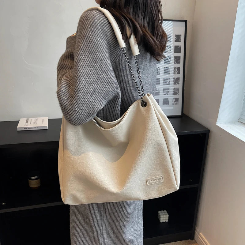 Large Women's Shoulder Bag Casual Tote Bag Pu Leather Crossbody