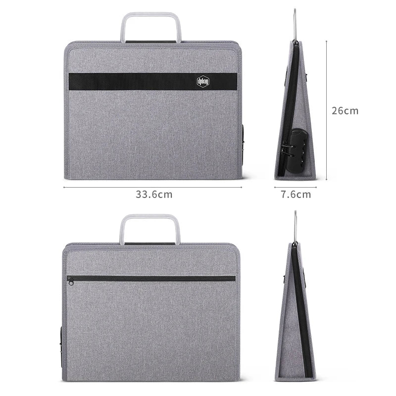 Large Briefcase Document Storage Bag File Folder Passport Seal Organizer