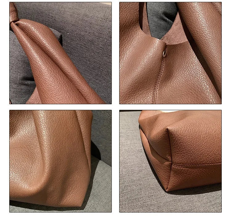 Large Capacity Shoulder Bag for Women Pu Leather Handbag
