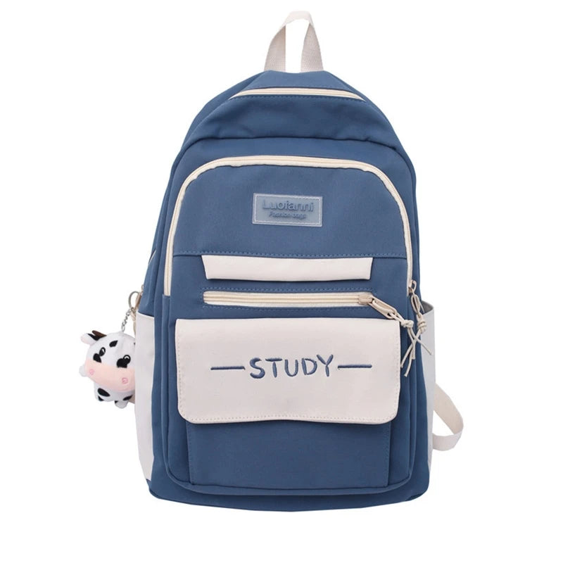 Large Capacity Backpack Multi-Pocket Nylon College Bookbag Student Teenagers Gir
