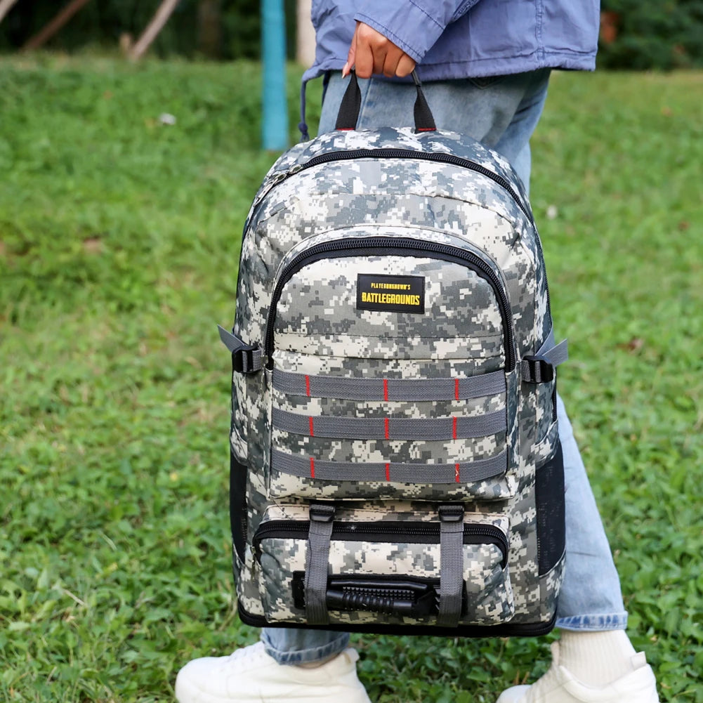 Large Capacity Backpack Mountaineering Bag Oxford Trekking Rucksack Camouflage