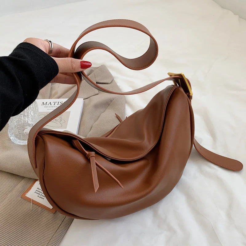 Large Capacity Women Shoulder Messenger Bag Casual Dumpling Bag