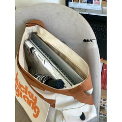 Large Capacity Women's Messenger Bag with Contrast Design