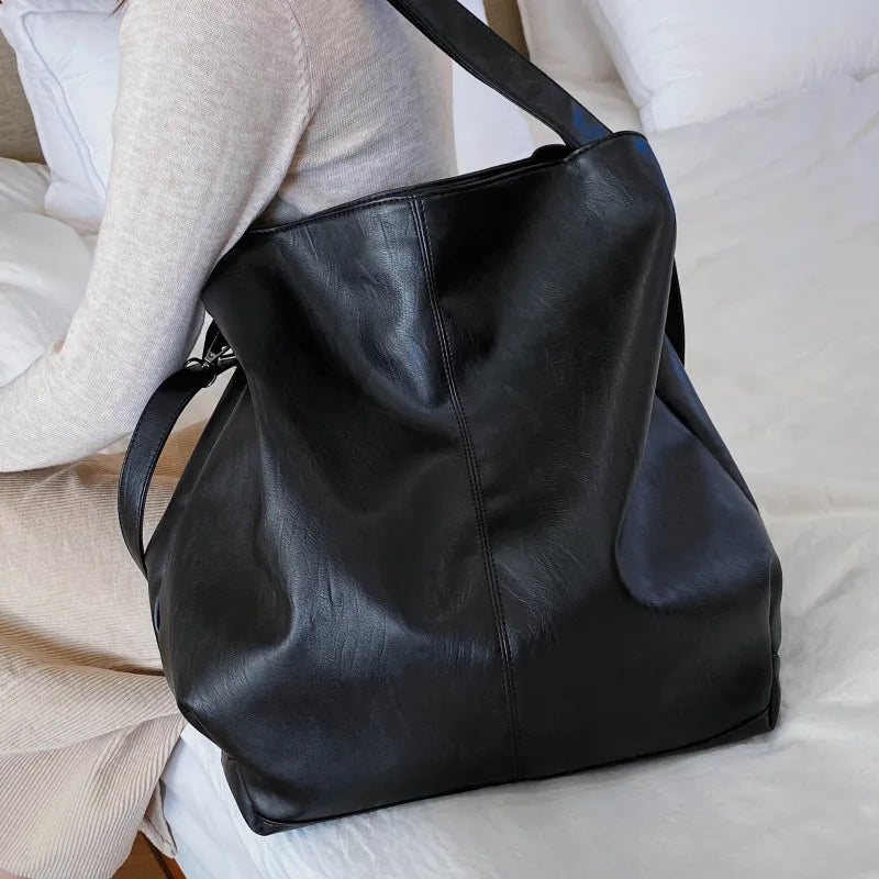 Soft Leather Messenger Bag Big Capacity Shoulder Bag Women Crossbody Bag