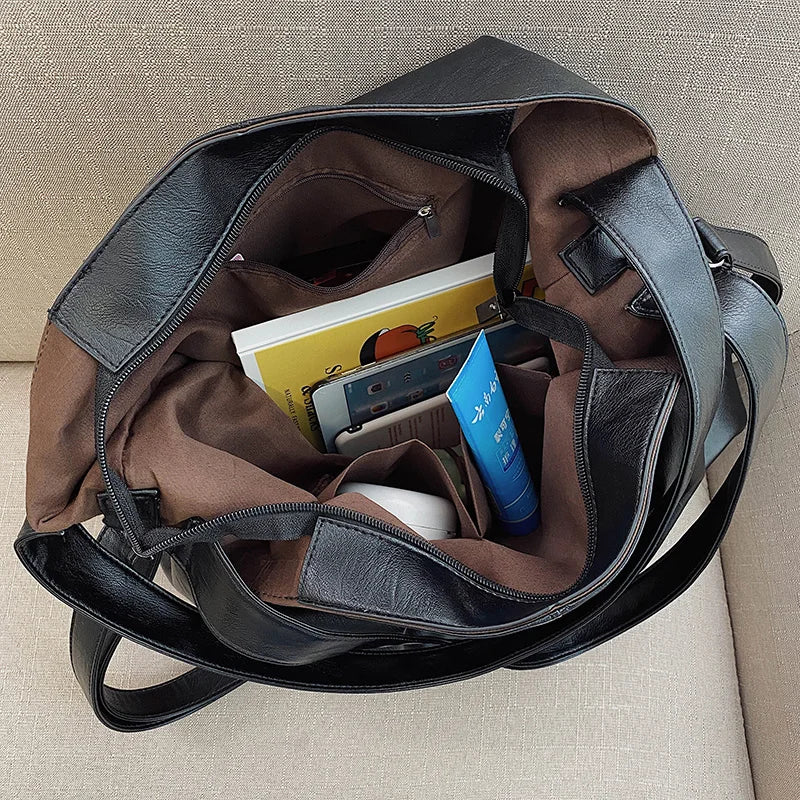 Soft Leather Messenger Bag Big Capacity Shoulder Bag Women Crossbody Bag