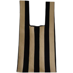 Green Striped Handbag Vest-Shaped Knitted Tote