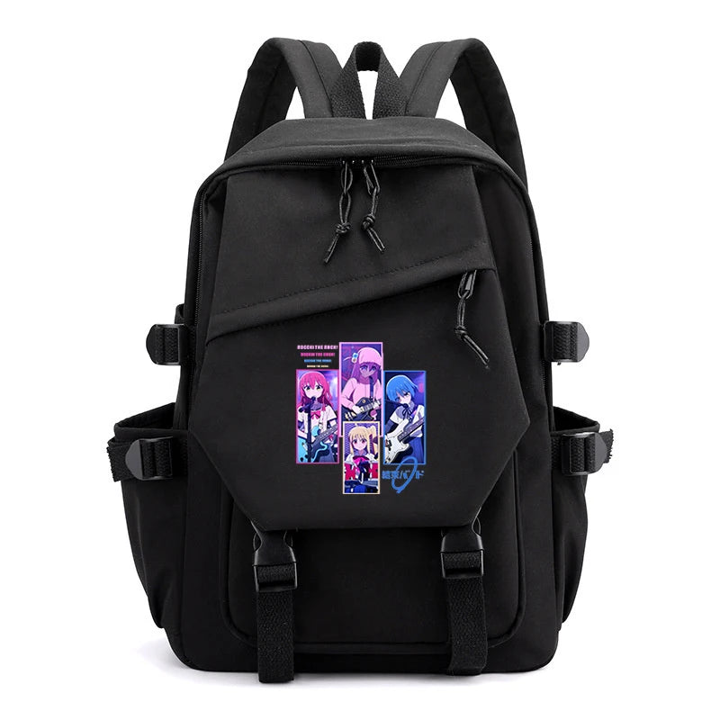 Large Capacity Bocchi The Rock Anime School Bag Female Camping Bag