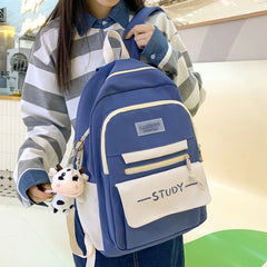 Large Capacity Multi-Pocket Nylon Backpack Travel Rucksack