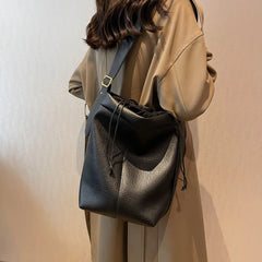 Large Capacity Bucket Bag With Wide Shoulder Strap Women's Bag